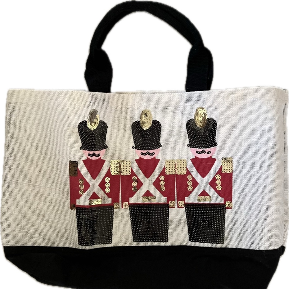 Sequin Nutcracker Tote Bag Christmas Holiday New